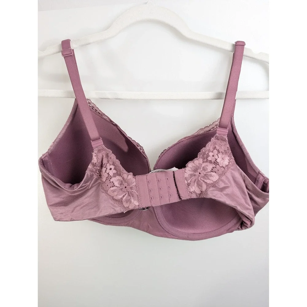 Victorias Secret Body by Victoria Lined Demi Bra 36DD Mauve Purple Floral Lace
